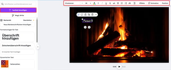 Text in Video einfügen mit Canva