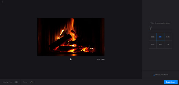 Video-Geschwindigkeit mit Clideo ändern