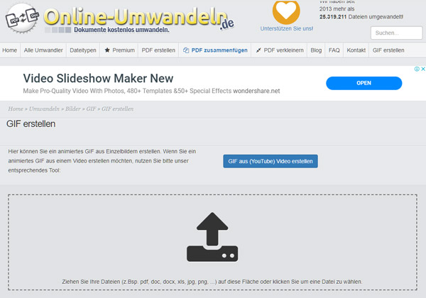 GIF aus Video auf Online-Umwandeln.de erstellen