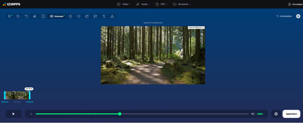 Video-Lautstärke mit 123 App anpassen
