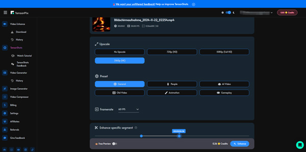 Video mit TensorPix AI optimieren