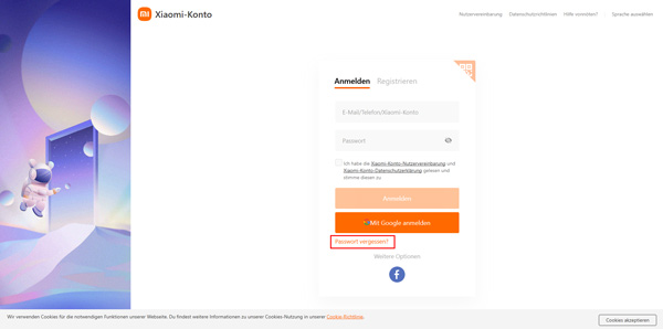 Xiaomi über Mi Account entsperren