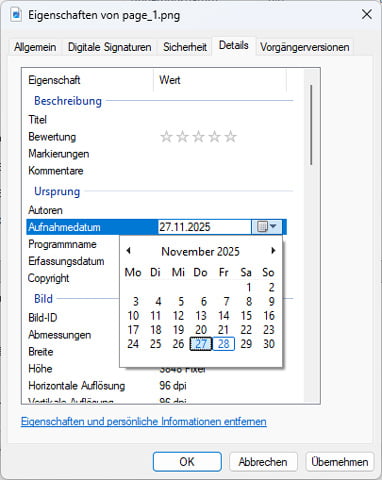 Dateidatum im Datei-Explorer ändern
