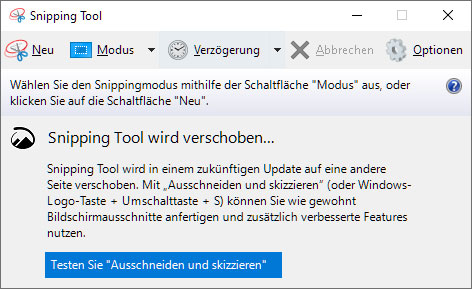 Mit Snipping Tool Screenshot erstellen