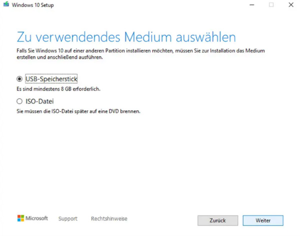 Windows von USB neu installieren