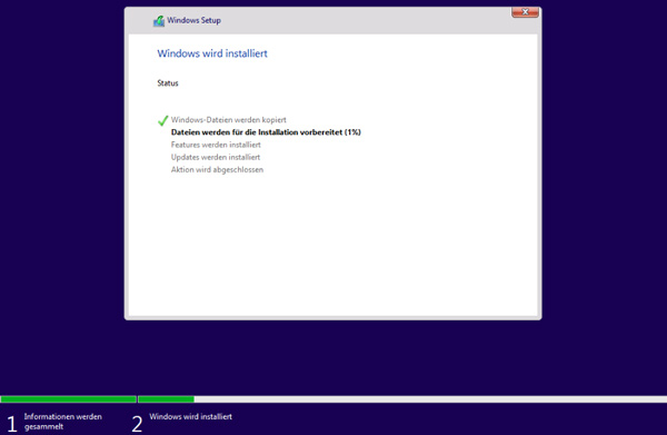 Windows Update wird installiert